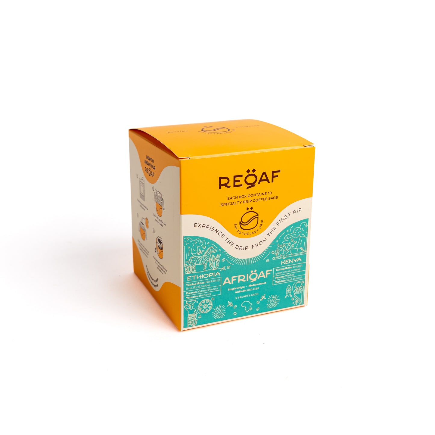 AfriQaf Drip Bag – Kenya & Ethiopia Specialty Coffee Box