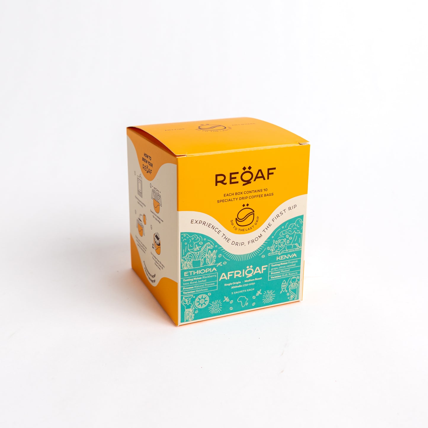 AfriQaf Drip Bag – Kenya & Ethiopia Specialty Coffee Box