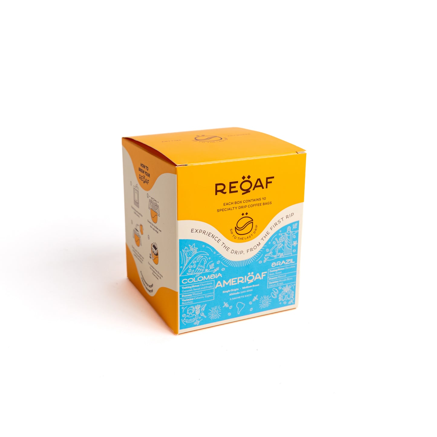 AmeriQaf Drip Bag – Colombia & Brazil Specialty Coffee Box