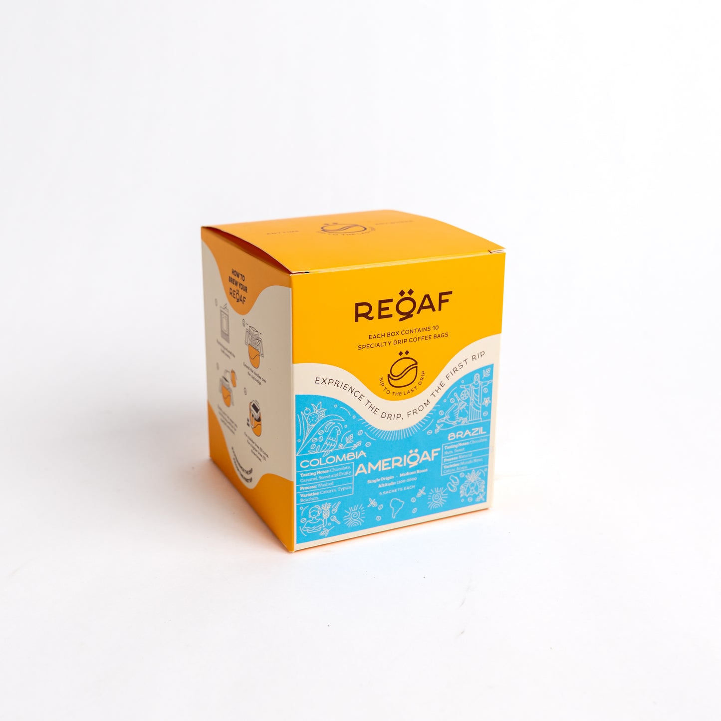 AmeriQaf Drip Bag – Colombia & Brazil Specialty Coffee Box